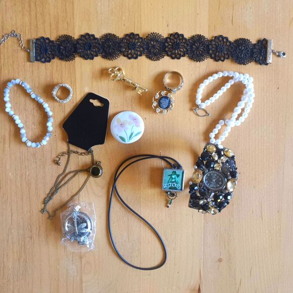 Jewelry Set 11 pieces witchy halloween noir - Picture 1 of 7